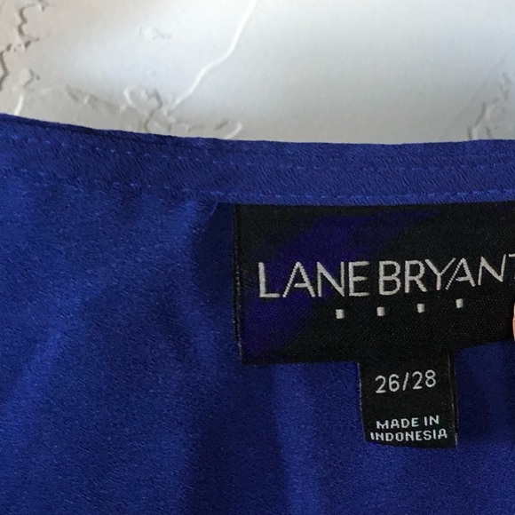 Lane Bryant|Royal blue chiffon long sleeve blouse with eyelet detail, plus size• - Picture 7 of 11